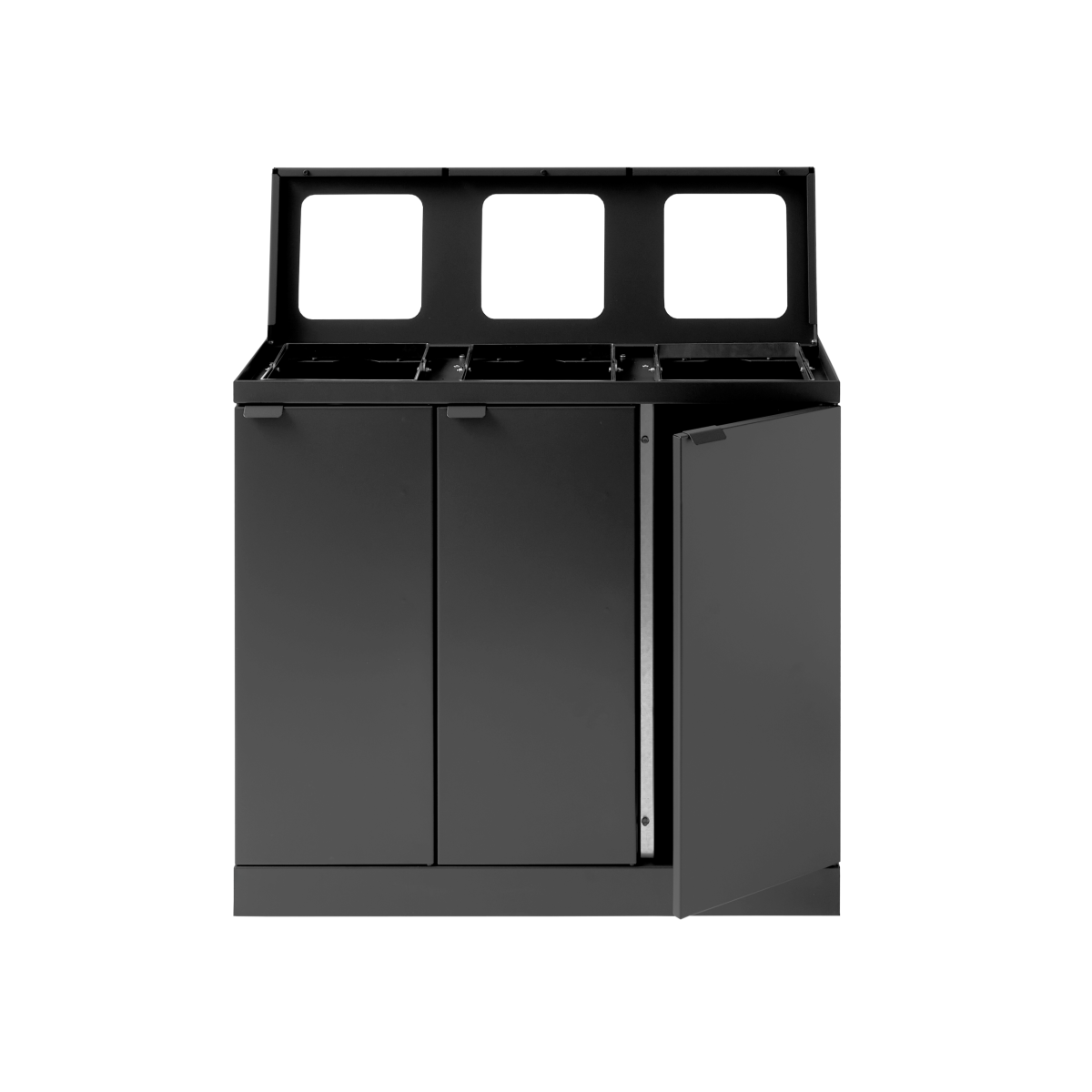 Bica Model 870 Affaldssortering 3×45 liter Åbne indkast Antracit - Billede 3