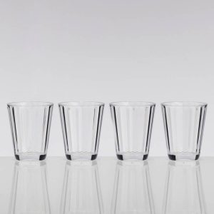 Crystal Line Short tumbler – Clear, 4 pk