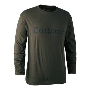 Deerhunter Logo T-shirt w. long sleeves – Bark Green